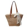 Lazy Wind Hand-held Straw Woven Bag Women's Literary Weaving Large-capacity Bag Casual Hollow Tote Bag