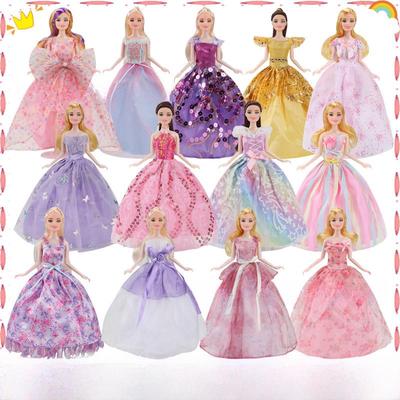 30CM Puppenhochzeitskleid mit Accessoires - Passend für 11,5-Zoll-Barbie, Abendkleid, 6-Punkt-Outfit