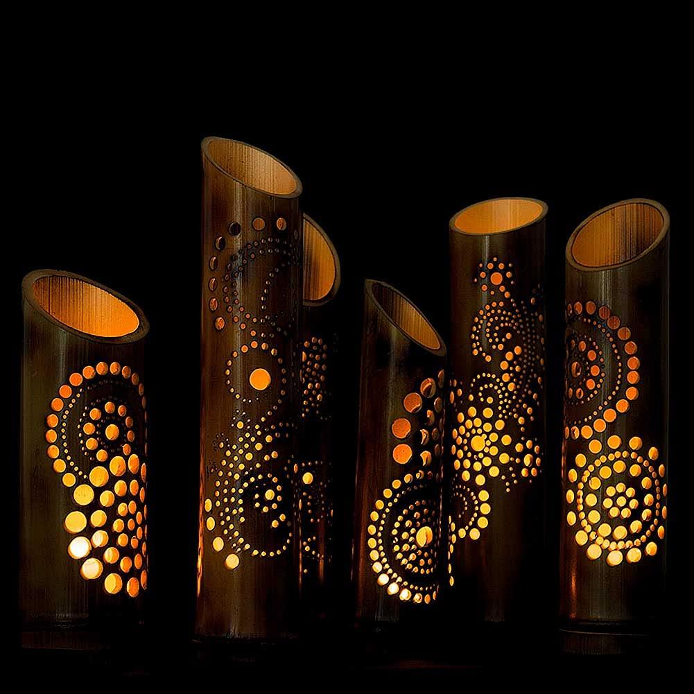Paisley Joshu Kaguya Bambuslaterne, Bambuslicht für Camping, Warmweiße LED-Streifenleuchte mit USB-Anschluss und Netzteil, cpt-t00260-OS