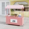 Wrought Iron Mobile Food Cart with Disassemblable Display Rack for Night Market or Flower Stall.
