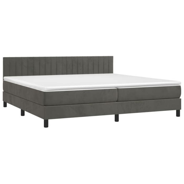VidaXL Sommier à Lattes de Lit avec Matelas et LED, Lit Rembourré avec Tête de Lit, Lit Double, Lit Adulte de Chambre, 3134544
