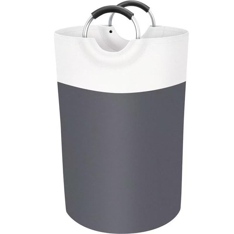 Foldable Striped Laundry Basket – Large Capacity Fabric Hamper for Dirty Clothes Storage