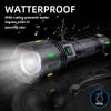High Power Search Zoom Flashlight Strong Light Tactical Torch Camping Adventure Emergency Spotlight Flashlight With Fluorescent