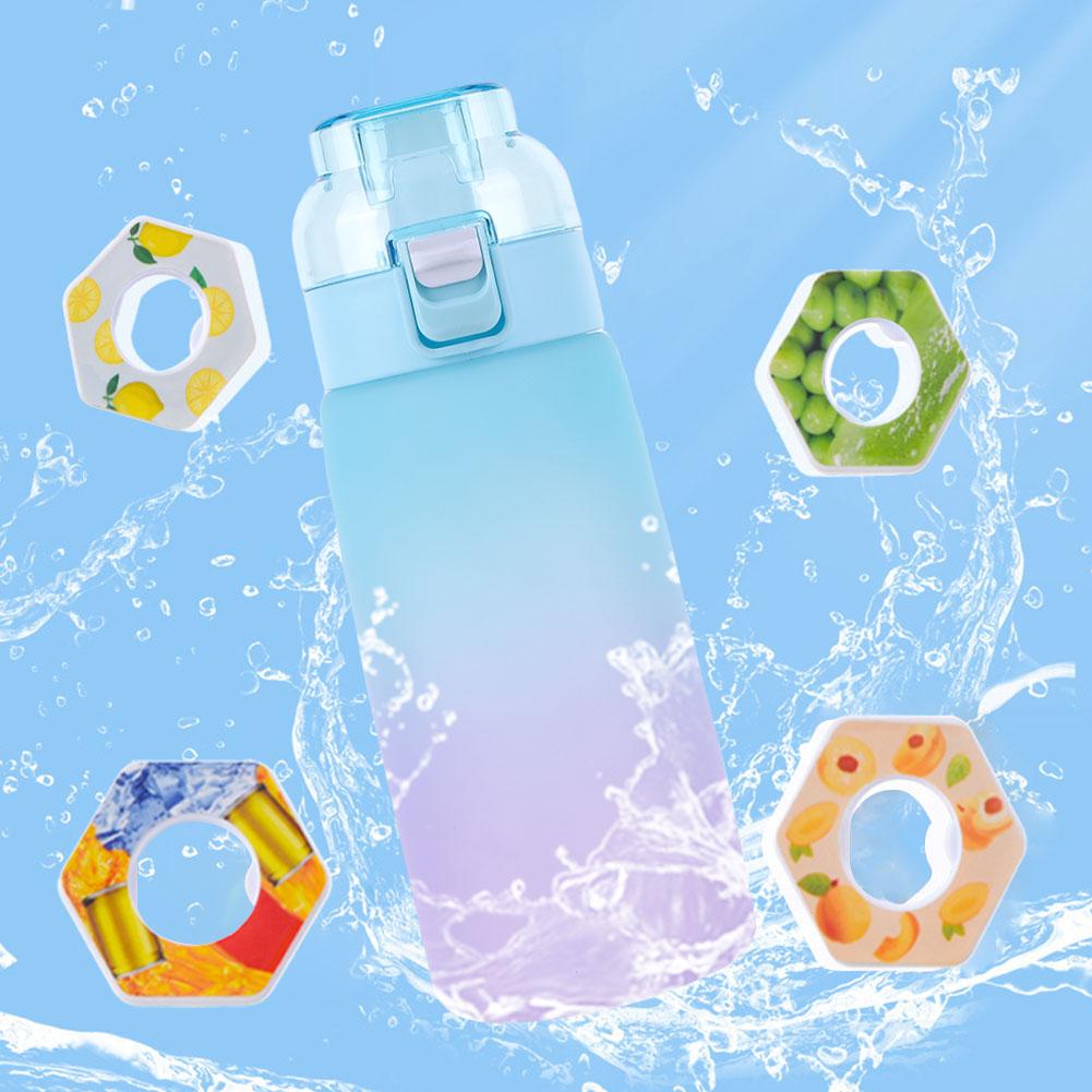 600ML Scent Water Cup Tritan with 7 Flavour Pods Fruit Fragrance Water Bottle Drinking Water Bottle Suitable for Outdoor Sports