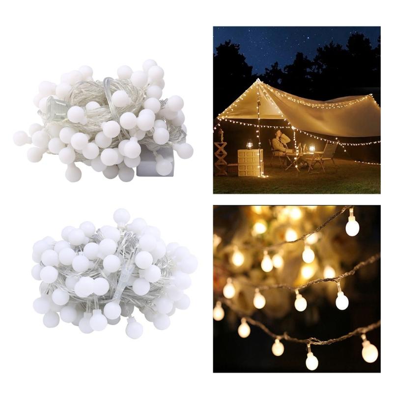 Globe String Lights LED String Lights Warm White Connectable Lights Decorative String Lights for Outdoor Indoor Camping