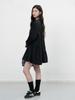 General Idea Loose Fit Ruffle Jersey Dress [Black] / Wbe3L15502