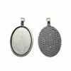 Oval Bezel Pendant Setting With Bail Fit 18x25mm Cabochon Blank Bases Tray