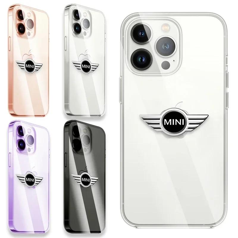 X5 X7 For BMW Car Logo Transparent Phone Case For IPhone 11 12 13 14 Pro Max XR X XS SE 7 8 Plus For Mini Cooper One S R50 R53 R