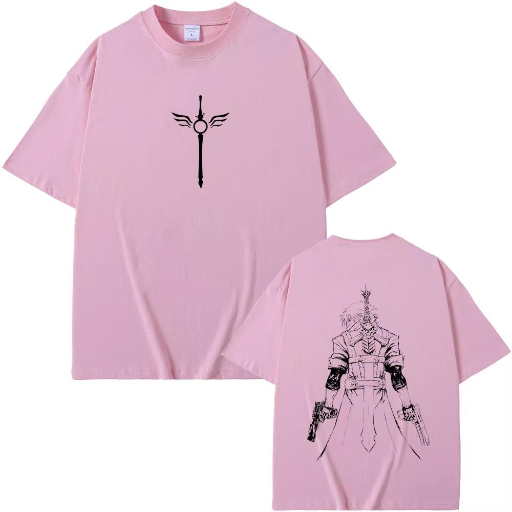Unisex Dante Print T-Shirt from Devil May Cry, Summer Apparel, Loose Gothic Casual Outfit, Soft Cotton Tee for Men