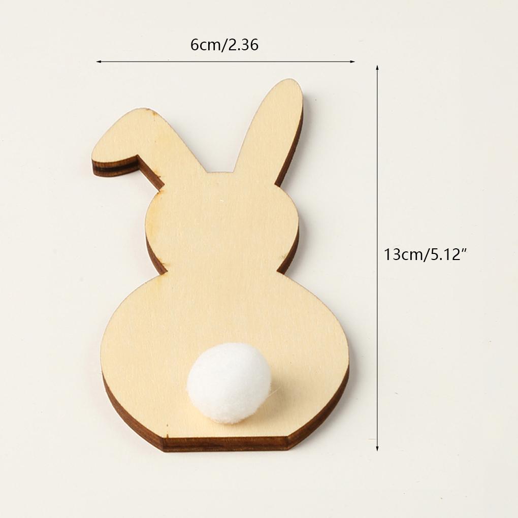 Pack of 5 Rabbit Wood Slices Easter Decorations ple Style Scrapbooking Crafts Birthday Accessories DIY Kits for Adults