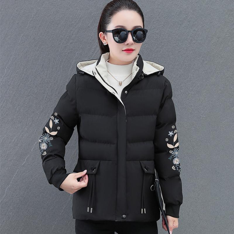 Thick Cotton Jacket with Added Velvet for Women, Winter for Middle-aged Women, Warm Cotton Jacket for Women