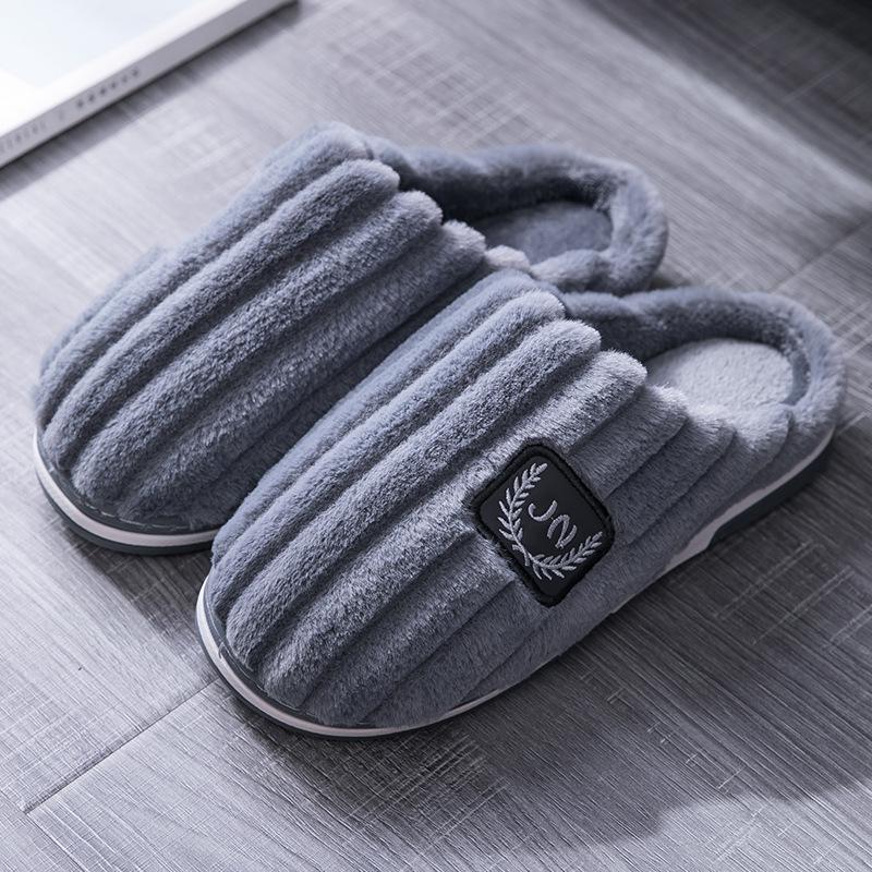 Extra Large Size Men's Cotton Slippers Winter Non-slip 4 Indoor Warm 4 Home 4 Non-slip Home Slippers Men