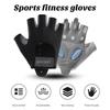 1 Pair Sport Gloves Half-finger Shock-Absorbing Anti-Slip Izable Fit Fasten Tape Gloves Unisex Breathable Workout Gloves