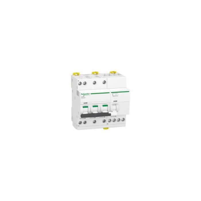 Disjoncteur différentiel Acti9 iDD40N - SCHNEIDER ELECTRIC - 3P+N C 40A 6000A/10kA 30mA type AC