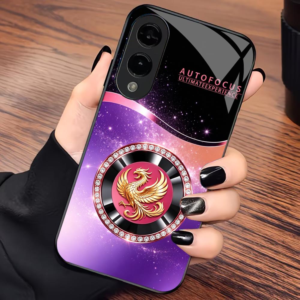 Fashion black purple phoenix phone case glass s26 ultra case s25 ultra case for Samsung Galaxy S26 S25 S24 S23 S22 FE,Ultra,Plus