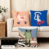 Classic Abstract Animals Cushion Cover Short Plush Double-Sided Print Square Throw Pillow Covers Sofa Home Cushion Decor