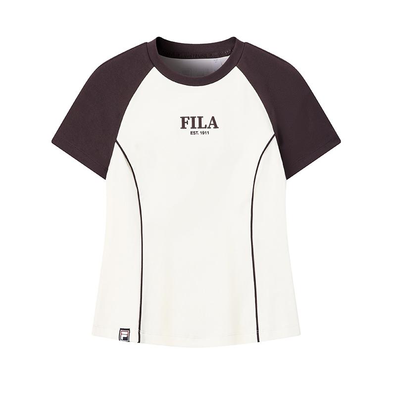 FILA Original Classic Slim Fit Crew Neck Knitted Short Sleeve T-Shirt Women tops F11W619101F-IV