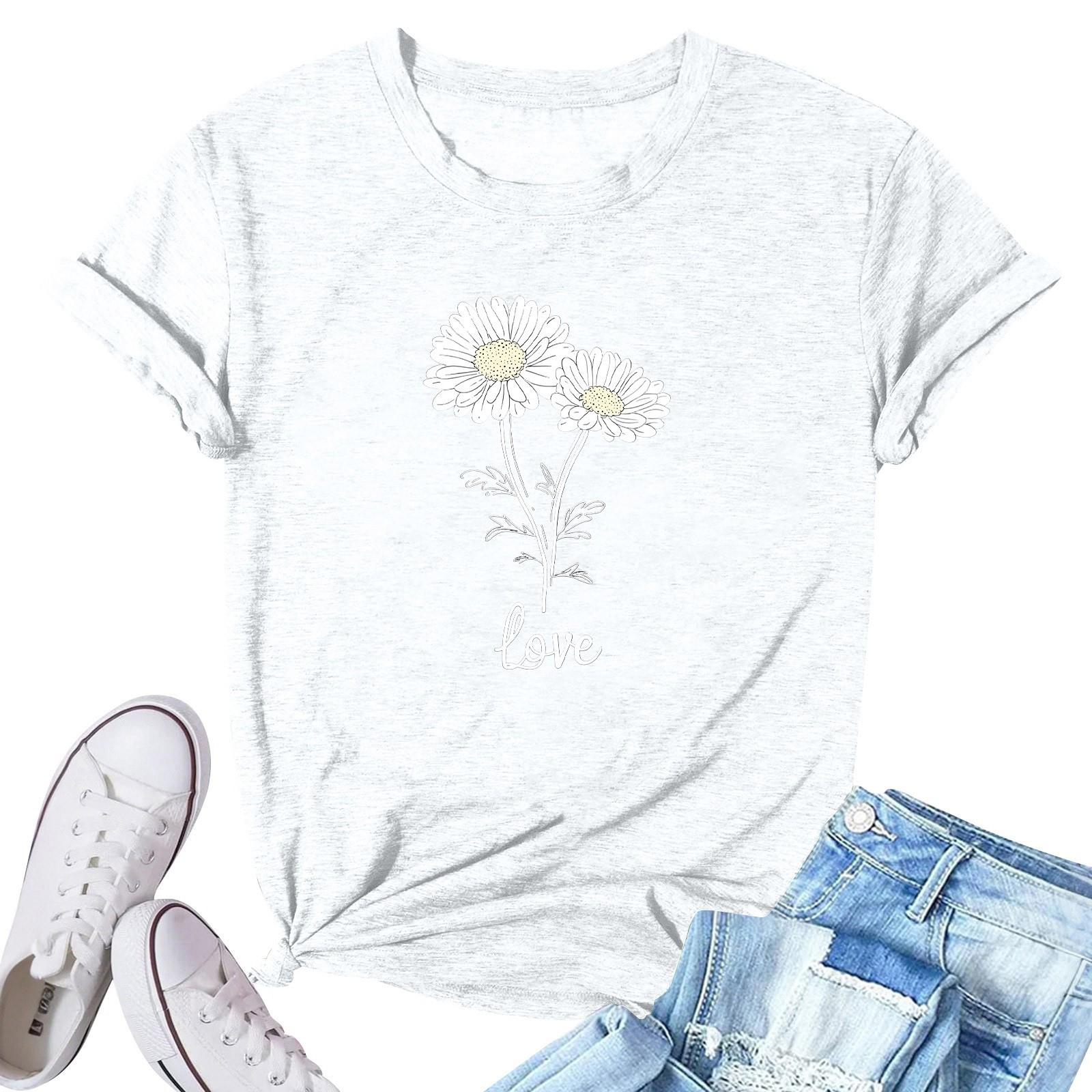 

Женская модная повседневная плиссированная футболка с коротким рукавом с принтом S белый