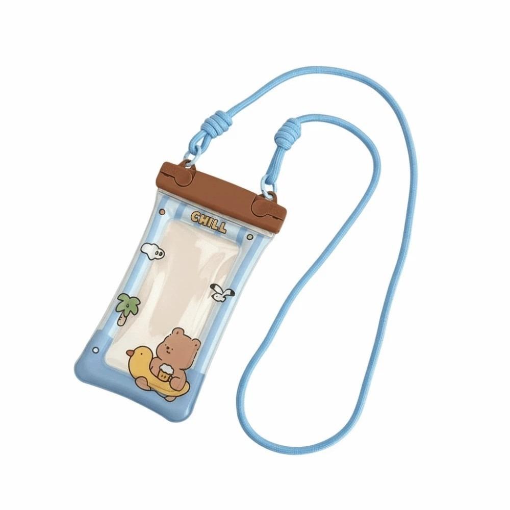 Lightweight Waterproof Phone Pouch Cartoon Animal Printed Crossbody Dry Bag Seaside Style 6