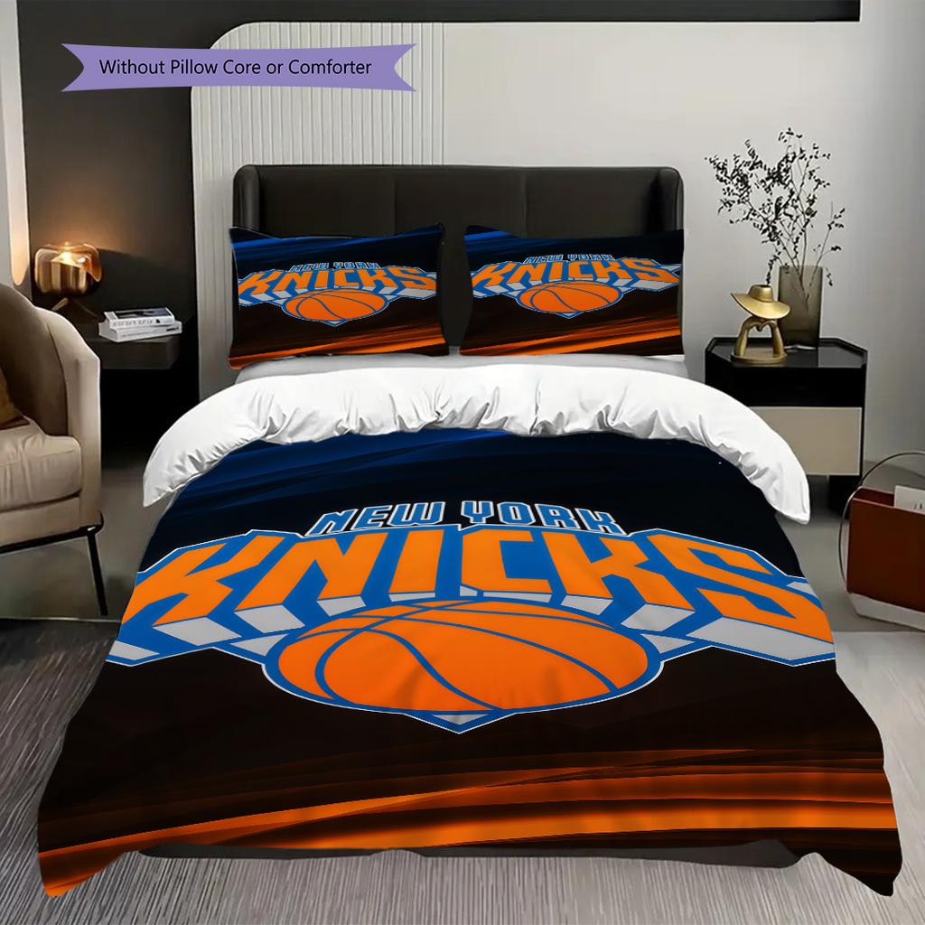 New York Knicks Colori Audaci Set Dinamico Tre Pezzi(1 * copripiumino + 2 * federa, senza nucleo)Copripiumino e federa Morbido e confortevole