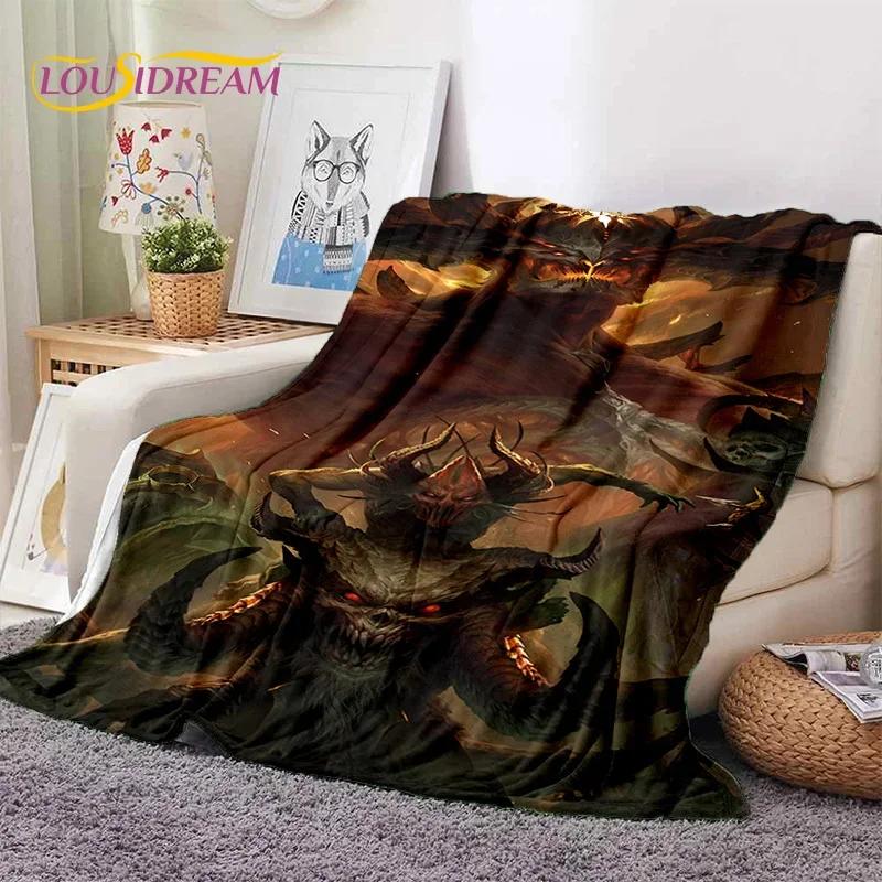 Diablo 3D-Retro-Spiel, Gamer, weiche Flanelldecke für Betten, Schlafzimmer, Sofa, Picknick, Überwurfdecke zum Abdecken, Outdoor-Freizeit, Nickerchen, Geschenk