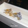 Zircon Oval Junior Leopard Open Ring Exquisite Heavy Industry Light Luxury Index Finger Ring Premium Sense Ring