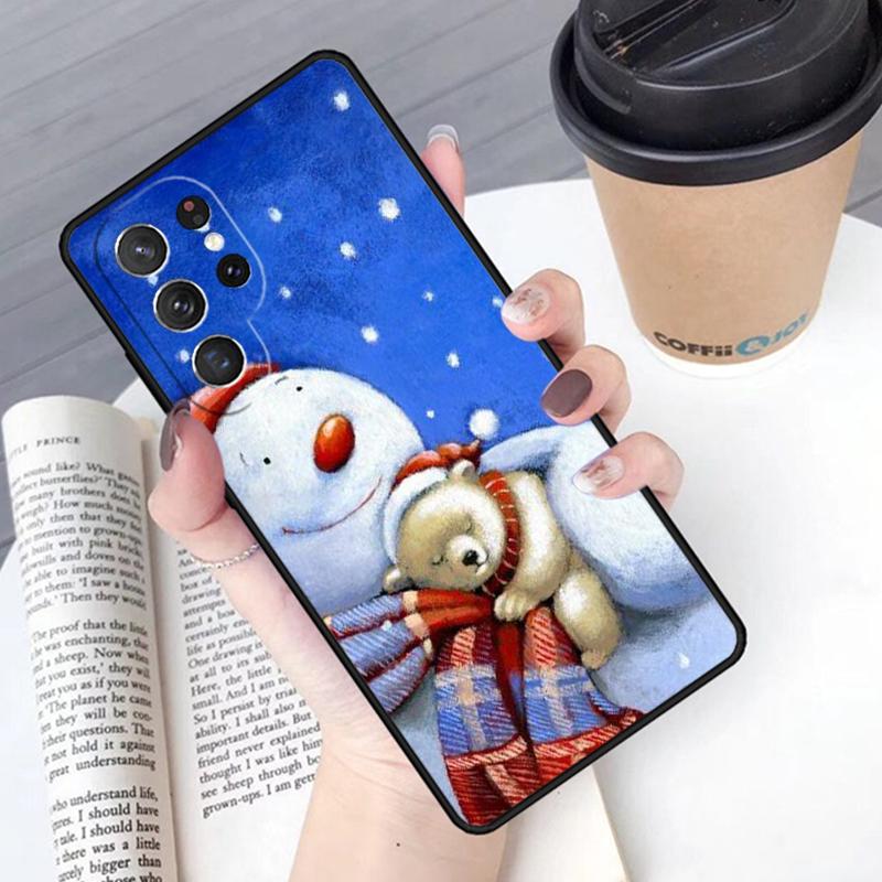 Christmas Snowman Penguin Santa Reindeer Phone Case Cover For Samsung Galaxy S24 S25 Ultra S21 S22 S10E Note 10 Plus 20 FE S23