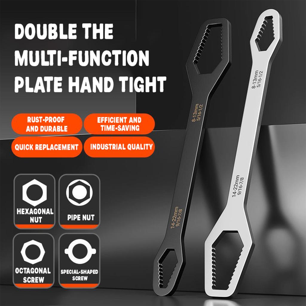 Adjustable Universal Torx Glasses 8-22mm Repairing Tools Ratchet Spanner For Motorcycle Car Wrench(Silver)