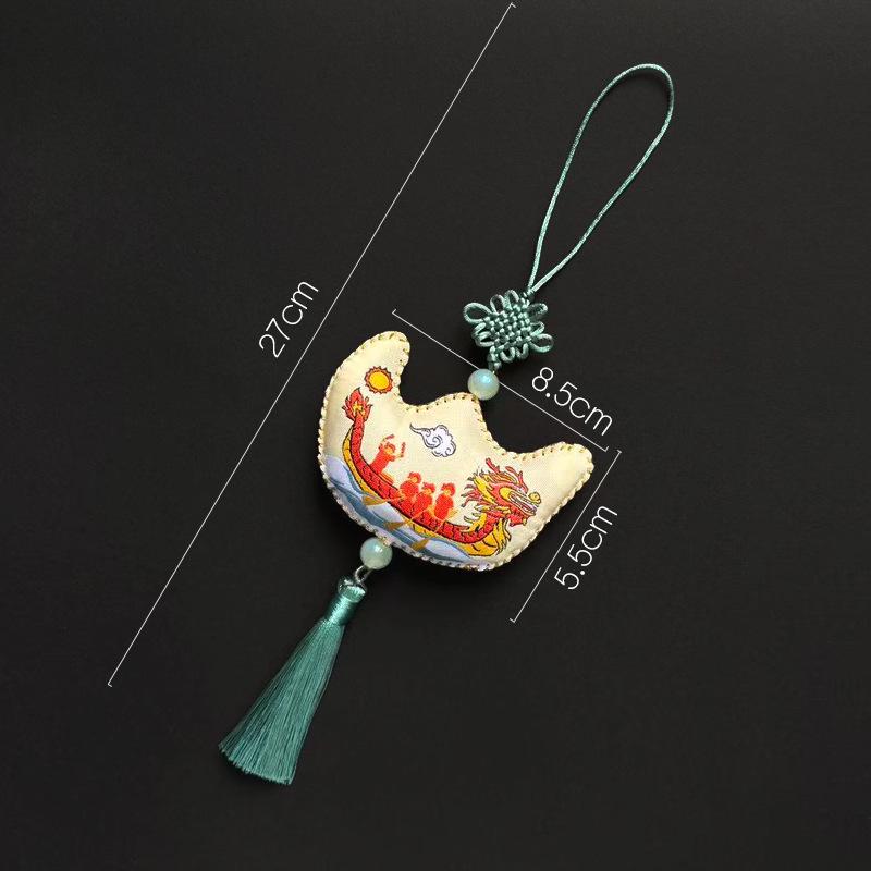 Dragon Boat Festival Double-Sided Embroidery Sachet Pendant for School and Community Activities
