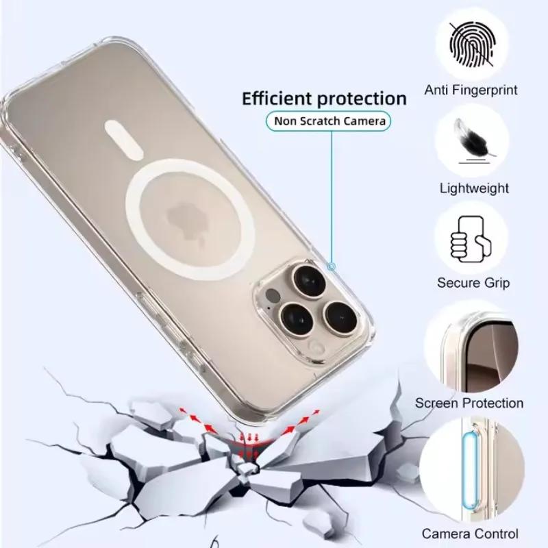 Camera Control Button Clear Magnetic Macsafe Case for IPhone 16 Pro Max Plus 16Pro 16Plus 16ProMax Magsafe Cover