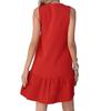 2025 Summer European & American V-neck Solid Color Sleeveless Slimming Dress for Women