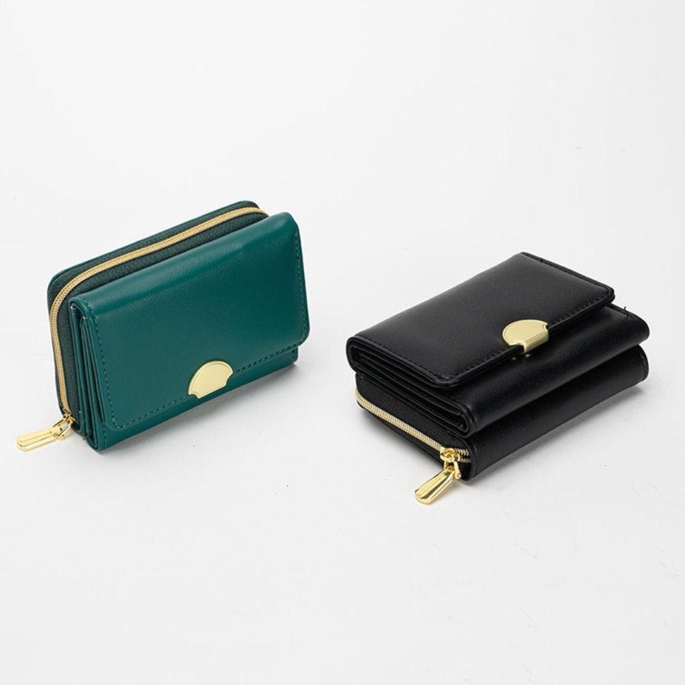 

Мини-кошелек на молнии, однотонная сумка для карт, модный короткий кошелек для женщин
