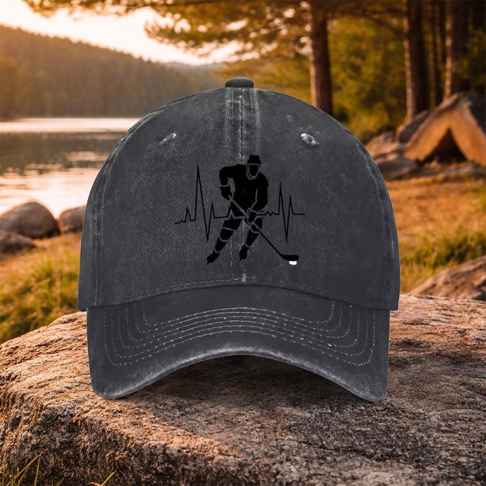 ECG Print Washed Duckbill Baseball Cap for Unisex Women Lightweight Unisex Golf Casual Wear Machine Washable
