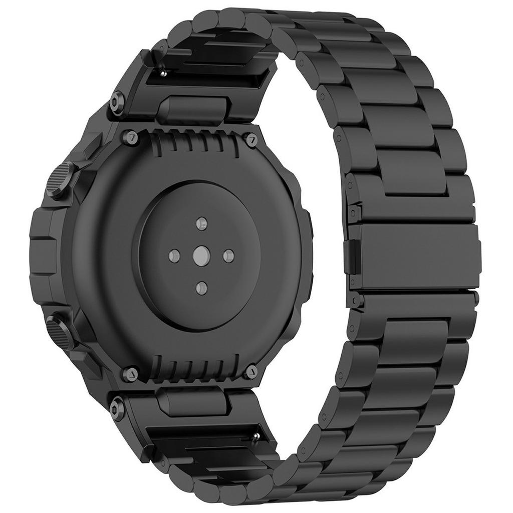 Watch Band for Huami Amazfit T-Rex Pro A1918 Titanium Alloy 3-Bead Wrist Strap