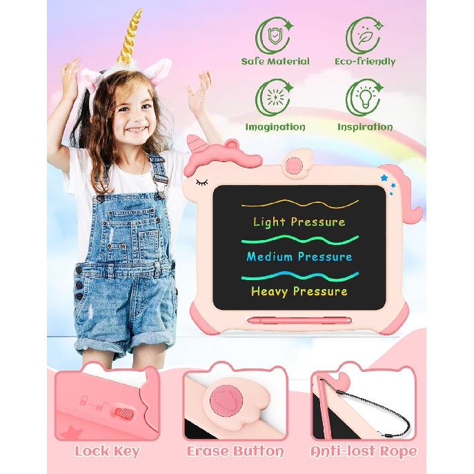 KOKODI LCD Writing Tablet, Unicorn Toys for Girls 3 4 5 6 7 8 Years Old, Colorful Toddler Doodle Board Drawing Tablet, Educational and Learning Toys,
