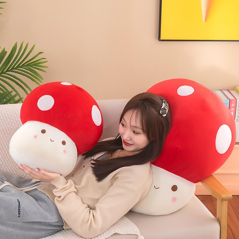 Adorable Red Mushroom Plush Toy & Pillow