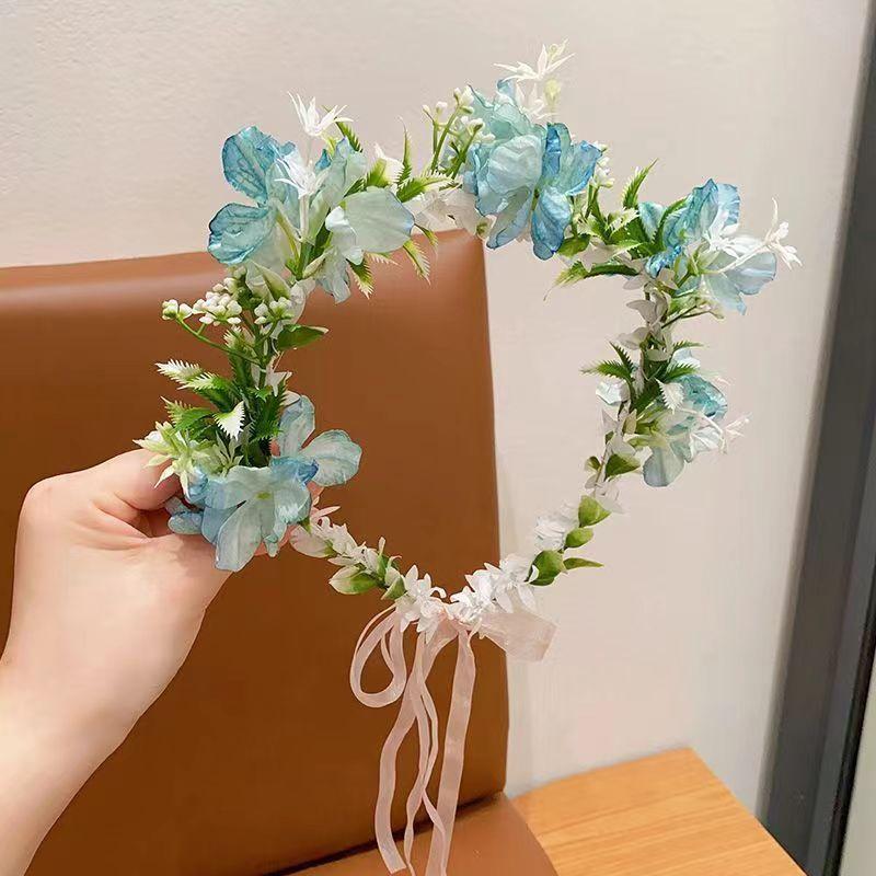 Children'S Headband Princess Super Fairy Wreath Headdress Girl Forest Series Simulation Flower Ribbon Headband Girl Head