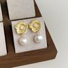 French Light Luxury Baroque Pearl Earrings Personality Fashion Temperament Freshwater Pearl Earrings Retro Earrings High-end Sense