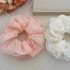 Feminine Elastic Hair Scrunchy with Unique Double Layer Lace Hairband Hairpieces Large Hair Accessories for Women