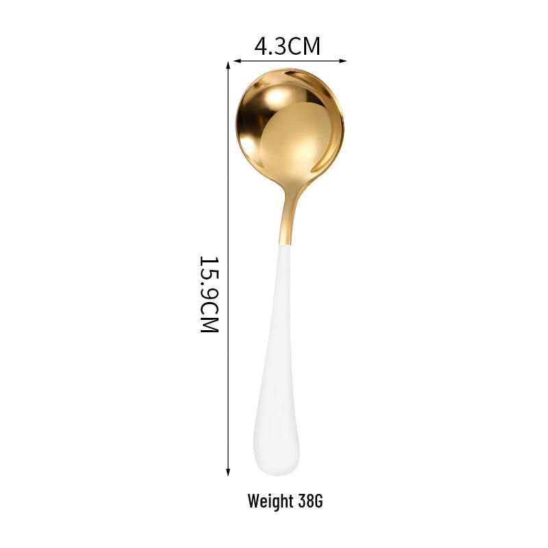 

Ruhan Platinum Finish Round Head Dessert Spoon Set