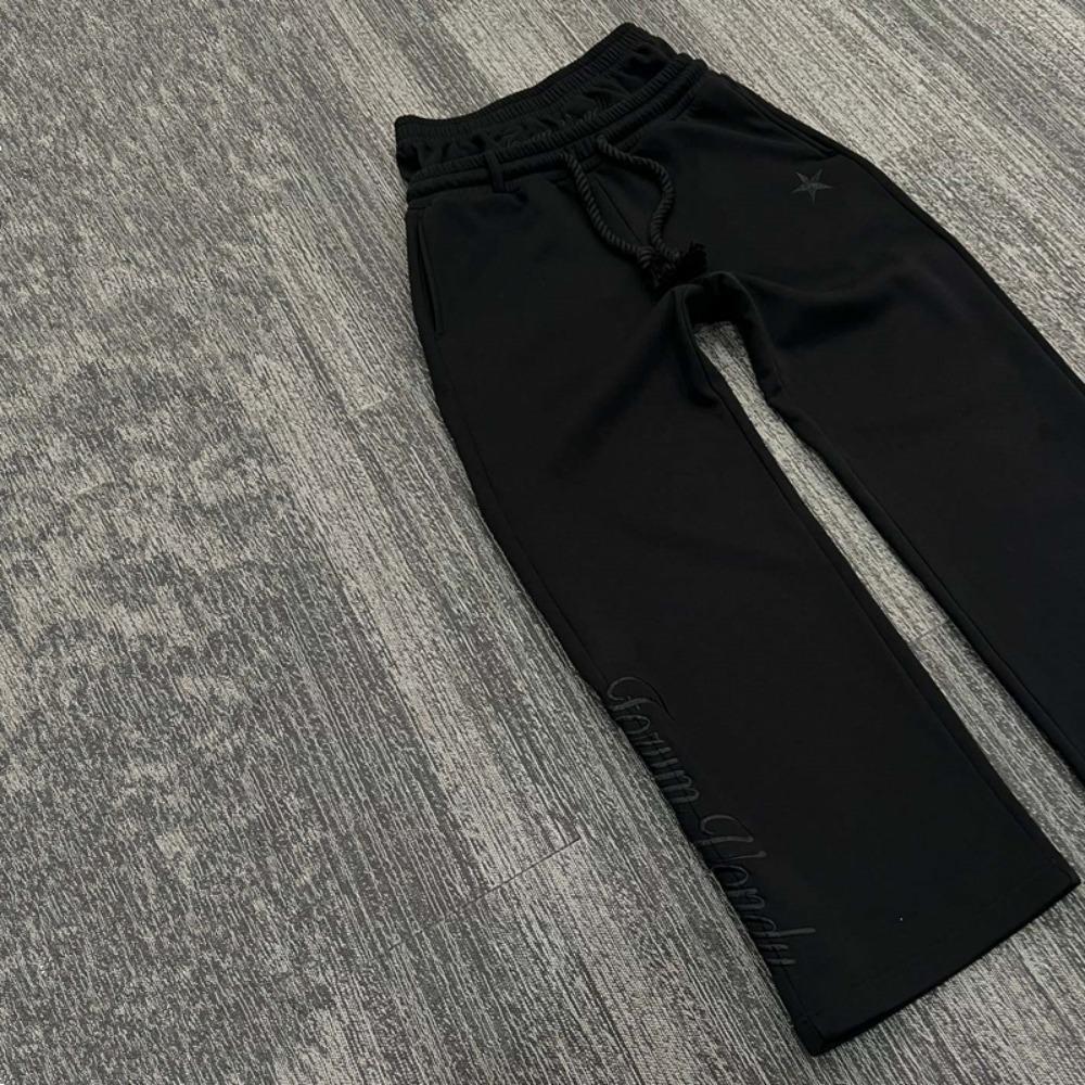 Y2K Herre Joggebukser Gotisk Trendy Dobbel Midje Unisex Joggebukser Hip Hop Amerikansk Stil Retro High Street Casual Treningsbukser