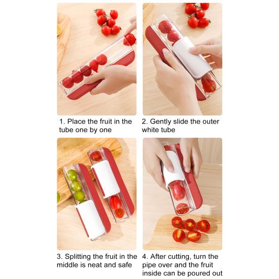 Nuevo cortador de uvas para niños pequeños, cortador de frutas pequeño para tomates, cortador de fresas, cortador de ensalada de verduras seguro y fácil de usar