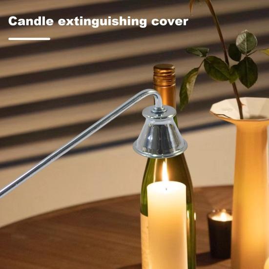أداة إطفاء الشموع من الفولاذ المقاوم للصدأ على شكل بوق أداة إطفاء أنيقة على الطراز الأمريكي غطاء فتيل مقاوم للصدأ لإطفاء لهب الشمعة