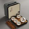 New Chinese Tea Gift Travel Set Kung Fu Portable Teapot Porcelain Teaset Gaiwan Cups of Ceremony