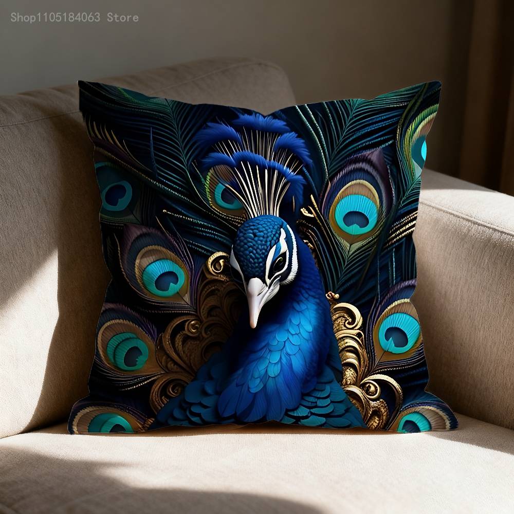 Mandala Peacock Pattern Throw Pillow Case For 30x30cm 40x40cm 45x45cm 50x50cm 55x55cm Square Sofa Pillowcase Shell
