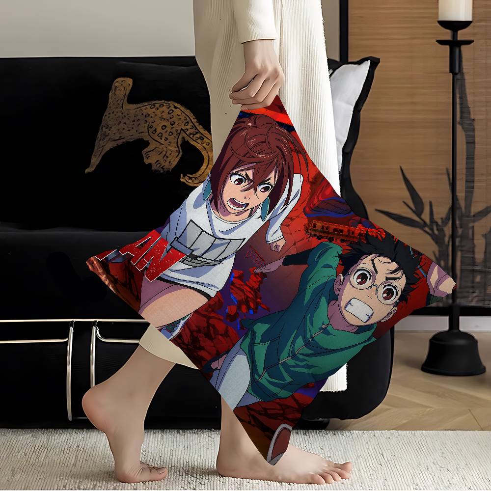 Anime Dandadan Cushion Cover Polyester Sofa Cushions Decorative Throw Pillows Home Decoration Pillowcover