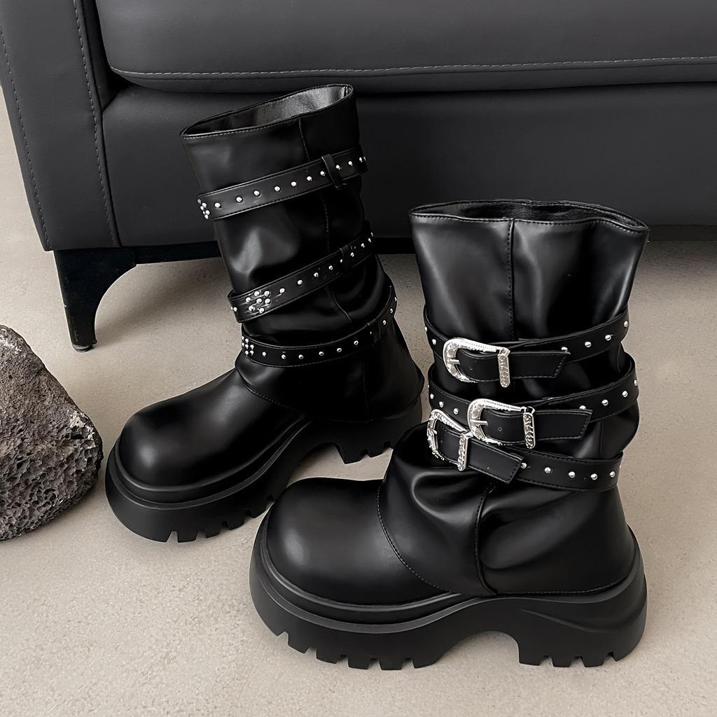 Brown British Style Thick Heel Thick-soled Martin Boots Women's Summer 2025 New Versatile Heightening Soft-soled Maillard Short Boots