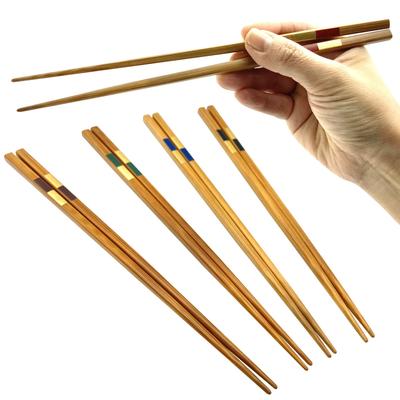 Set of 5 Bamboo Slim Checkered Made In Natural Bamboo Chopsticks for Entertaining Easy To Comfortable To and of 5 Bamboo Slim Checkered Chopsticks,