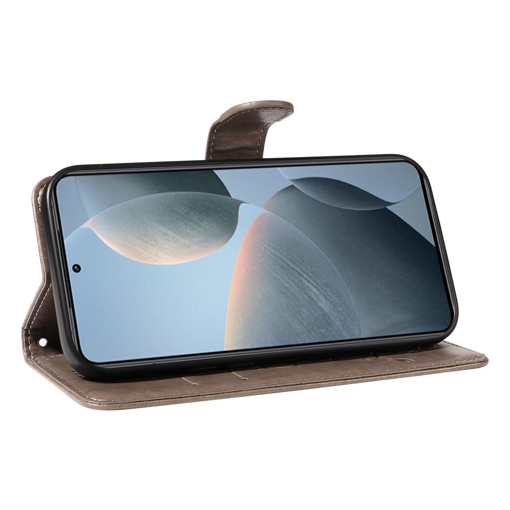 Für Xiaomi 14T PU Lederhüllen Blumenmuster Brieftasche Ständer Handyhülle mit Riemen