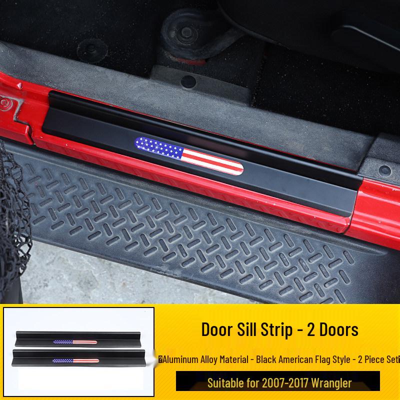 Interior Door Sill Scuff Plates for 07-17 Jeep Wrangler